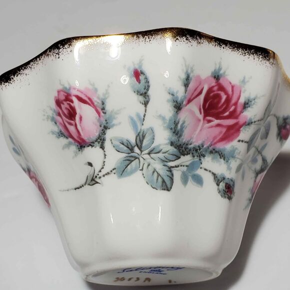 Salisbury Sugar Bowl and Creamer Pink Roses Vintage - Picture 5 of 7